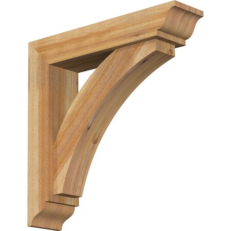 Ekena Millwork Thorton Traditional Rough Sawn Bracket w/ Offset Brace, Western Red Cedar, 6"W x 26"D x 26"H BKT0604X26X26THR01RWR